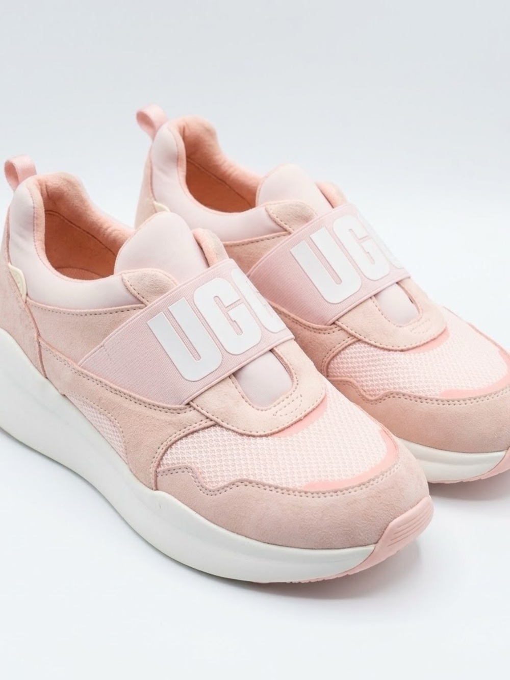 UGG Womens Pink Slip-On Platform Sneakers